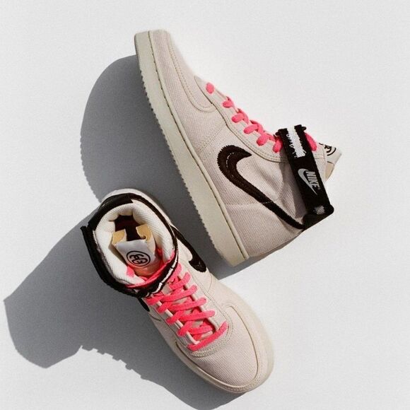 Nike x Stussy Vandal High Fossil DX5425-200 Shoes Sneakers Mens 8.5 US 42 EUR - Picture 2 of 12